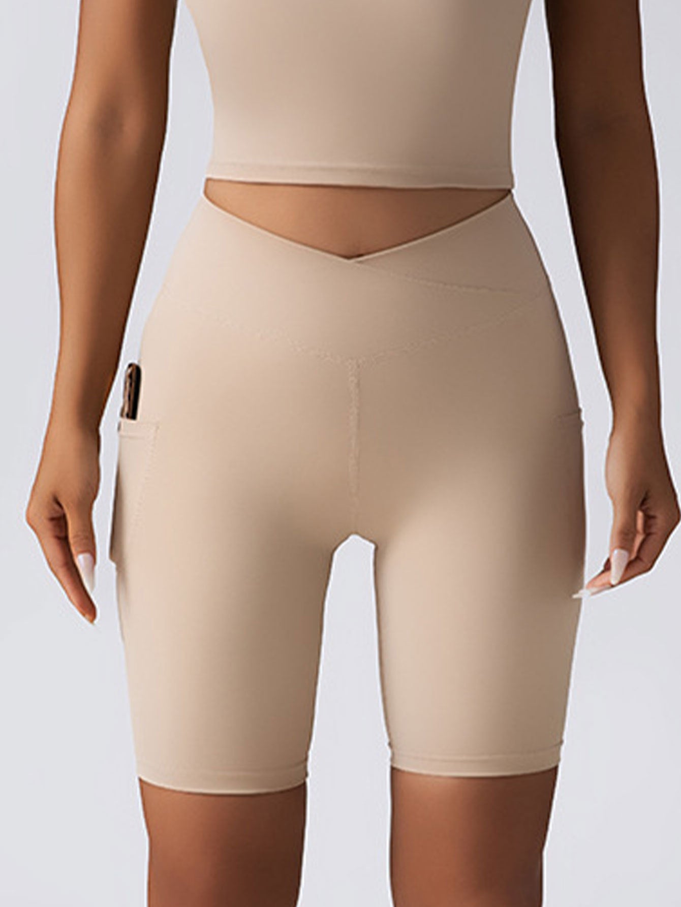 2 Pack High Waist Biker Shorts For Women-Workout Yoga Shorts Running Summer Soft Pants With Pockets