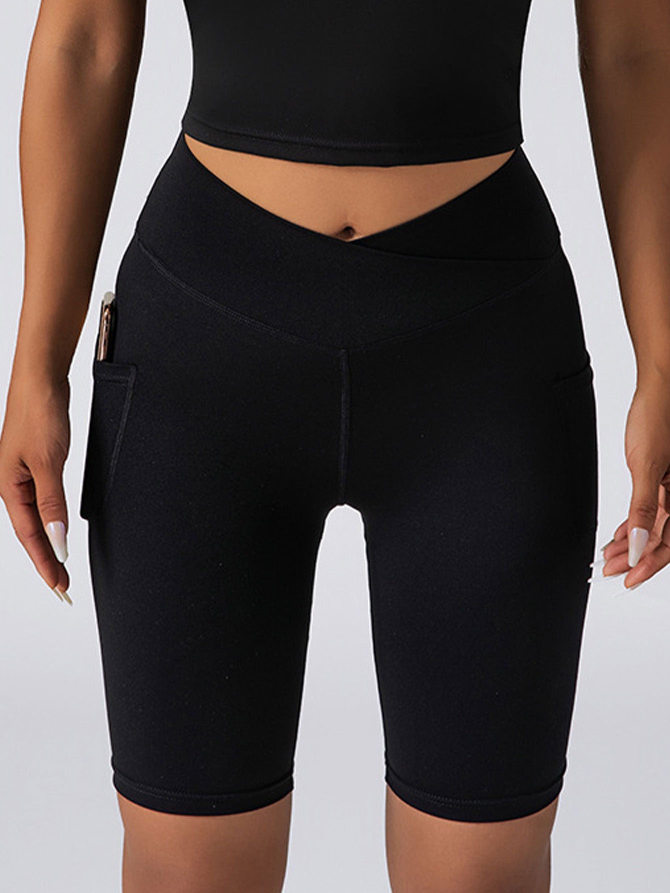 2 Pack High Waist Biker Shorts For Women-Workout Yoga Shorts Running Summer Soft Pants With Pockets